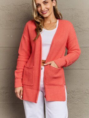 🆕 Zenana Waffle Knit Cardigan - Size Small